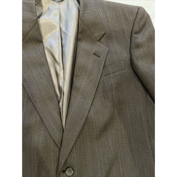 HART SCHAFFNER MARX Mens Brown Striped WOOL Sport Coat Suit Jacket Blazer 40 Reg - Picture 6 of 12